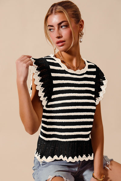 Ruffles & Stripes Sweater Top