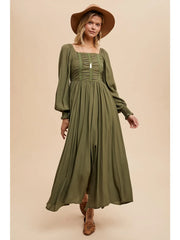 Grace Olive Maxi Dress