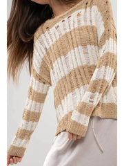 Khaki Striped Sweater