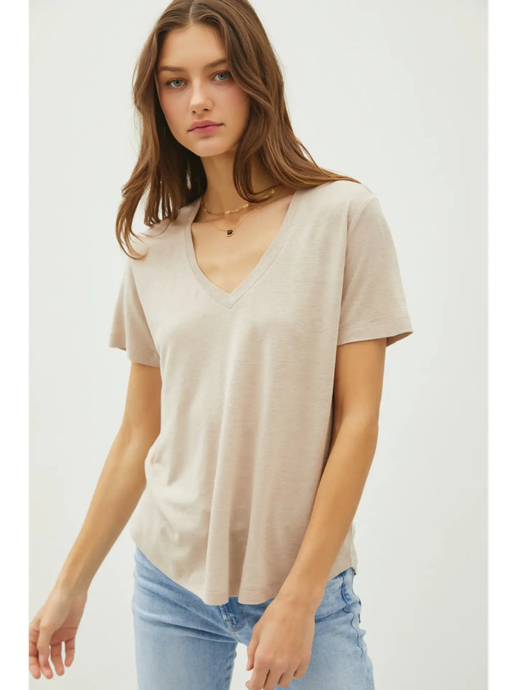 Veronica Khaki V-Neck