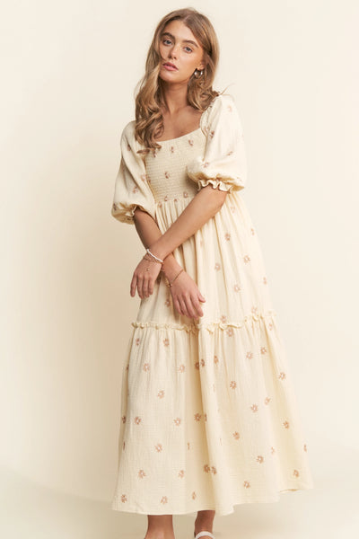 Fern Embroidered Dress