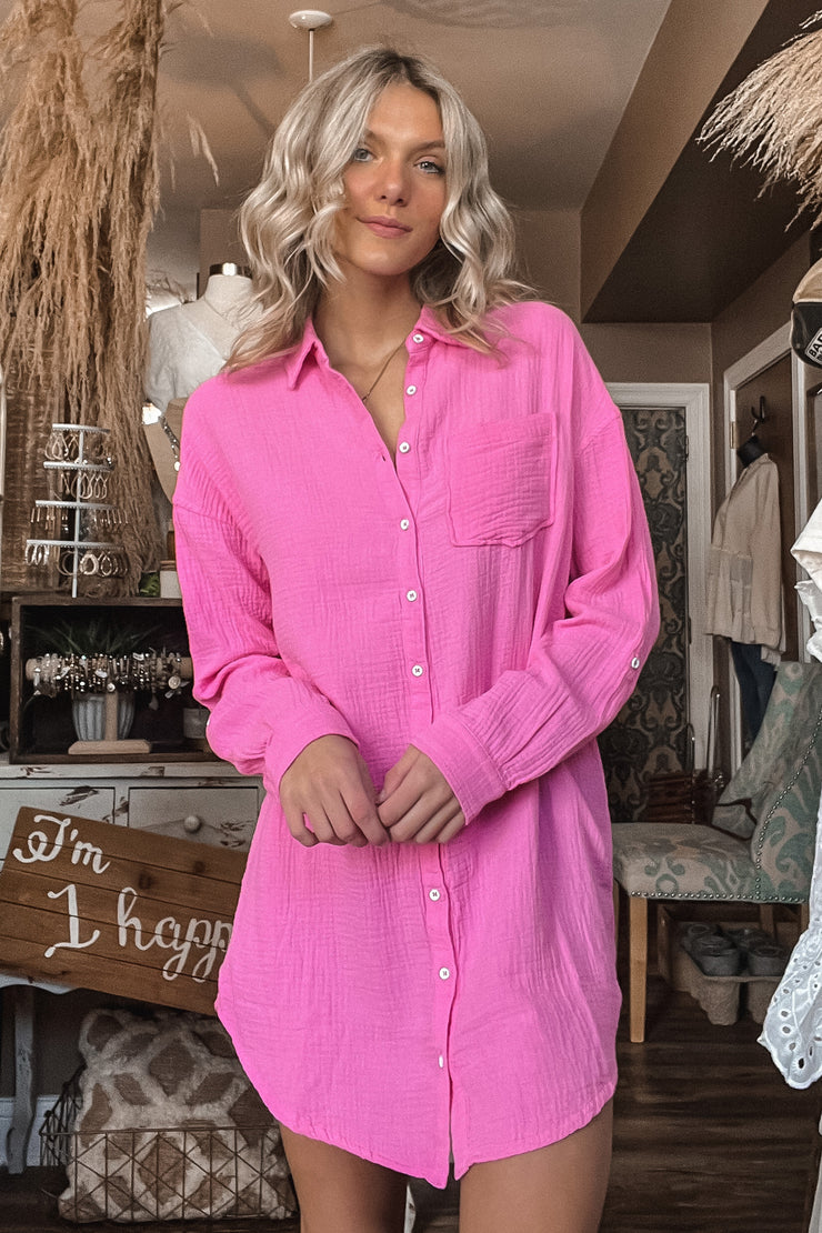 Malibu Barbie Pink Button Up