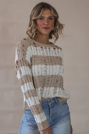 Khaki Striped Sweater