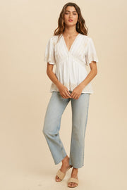 Olivia White Embroidered Blouse