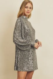 Tis' The Season Silver Dress