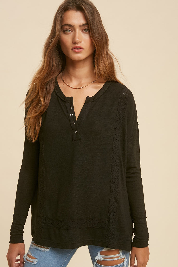 Lace Accented Henley