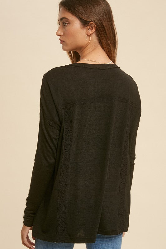 Lace Accented Henley