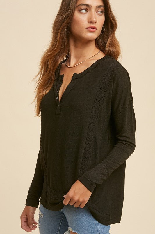 Lace Accented Henley