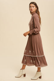 Taupe Folklore Dress