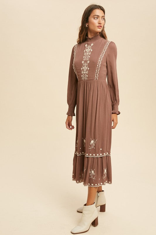 Taupe Folklore Dress