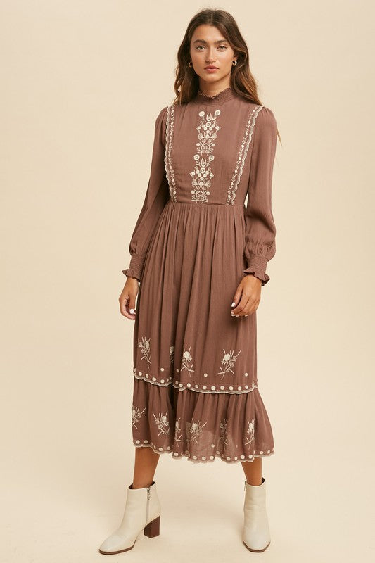 Taupe Folklore Dress