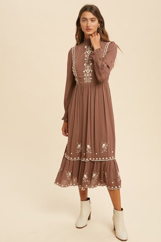 Taupe Folklore Dress