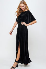 Black Valerie Velvet Maxi