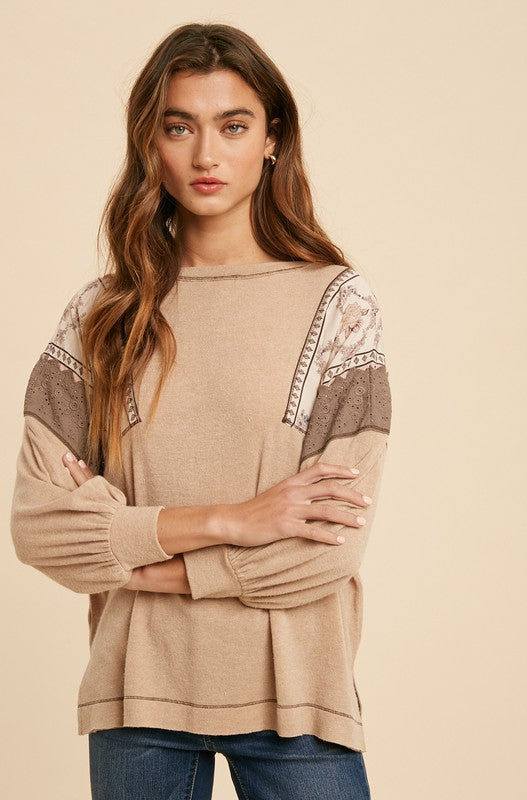 Naomi Taupe Blouse