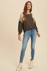 Naomi Charcoal Blouse