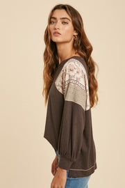 Naomi Charcoal Blouse