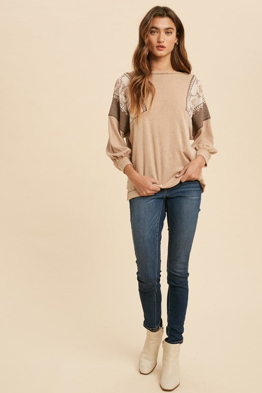 Naomi Taupe Blouse