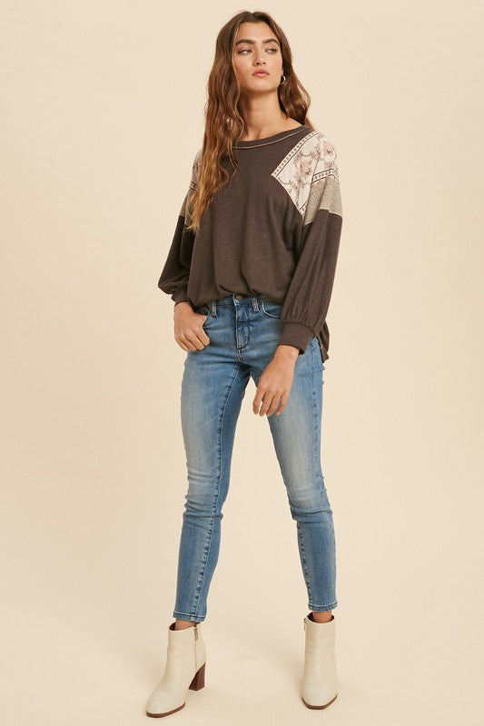 Naomi Charcoal Blouse