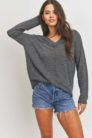 Nikki Charcoal Blouse