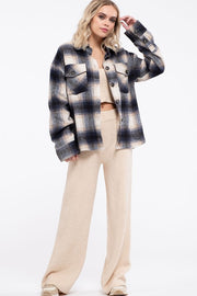 Navy Plaid Shacket