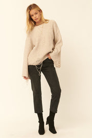 Distressed Boatneck Sweater