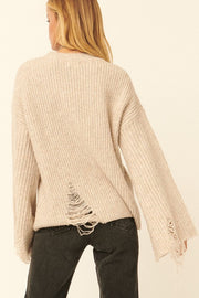 Distressed Boatneck Sweater