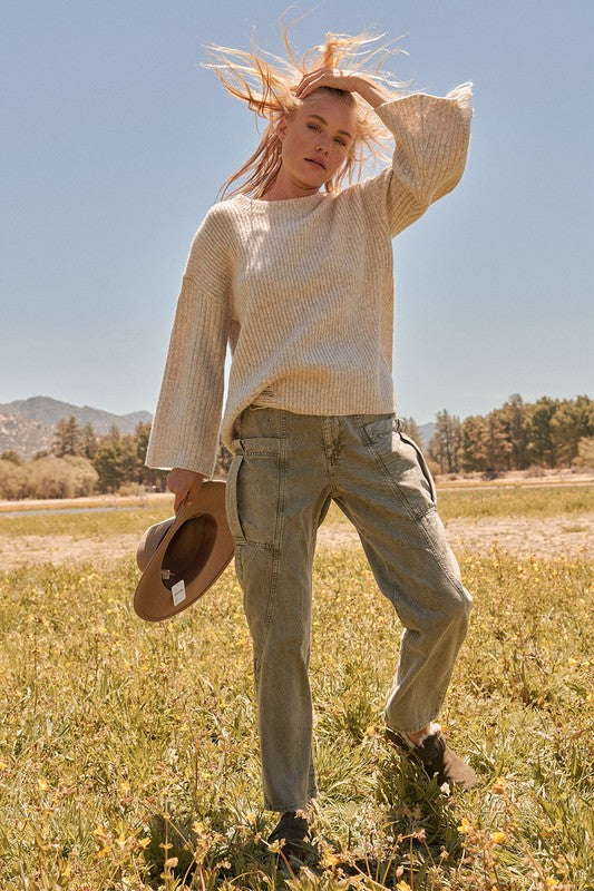 Distressed Boatneck Sweater