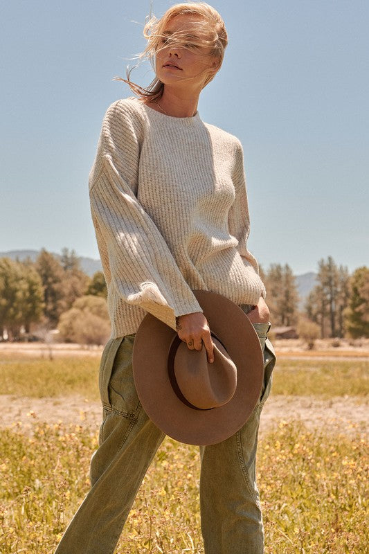 Distressed Boatneck Sweater