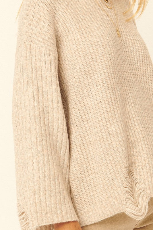 Distressed Boatneck Sweater