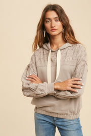 Dusty Taupe Embroidered Sweatshirt