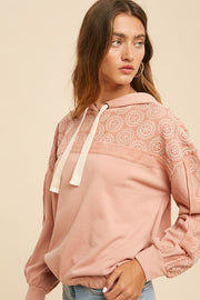 Dusty Pink Embroidered Sweatshirt