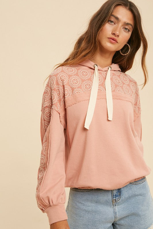 Dusty Pink Embroidered Sweatshirt