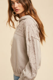 Dusty Taupe Embroidered Sweatshirt