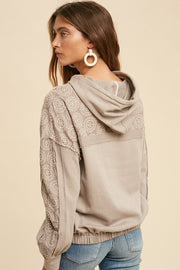 Dusty Taupe Embroidered Sweatshirt