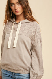 Dusty Taupe Embroidered Sweatshirt