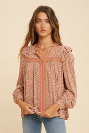 Ruffled Pattern Blouse