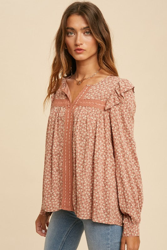 Ruffled Pattern Blouse