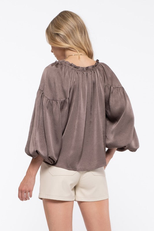 Mocha Shimmering Night Blouse