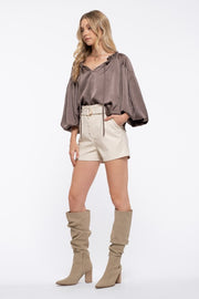 Mocha Shimmering Night Blouse