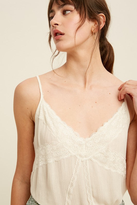 Lou Cream Lace Tank