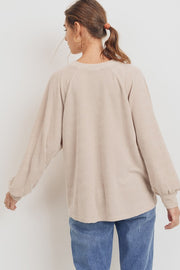 Georgia Taupe Balloon Sleeve Blouse