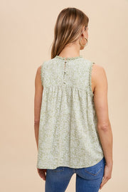 Green Tea Floral Tank