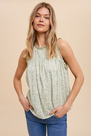 Green Tea Floral Tank