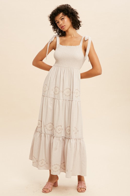 Natural Linen Daisy Dress