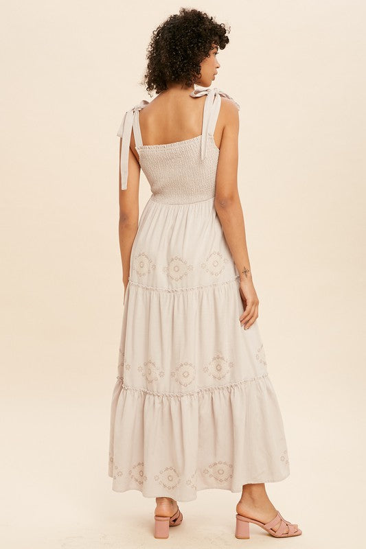 Natural Linen Daisy Dress