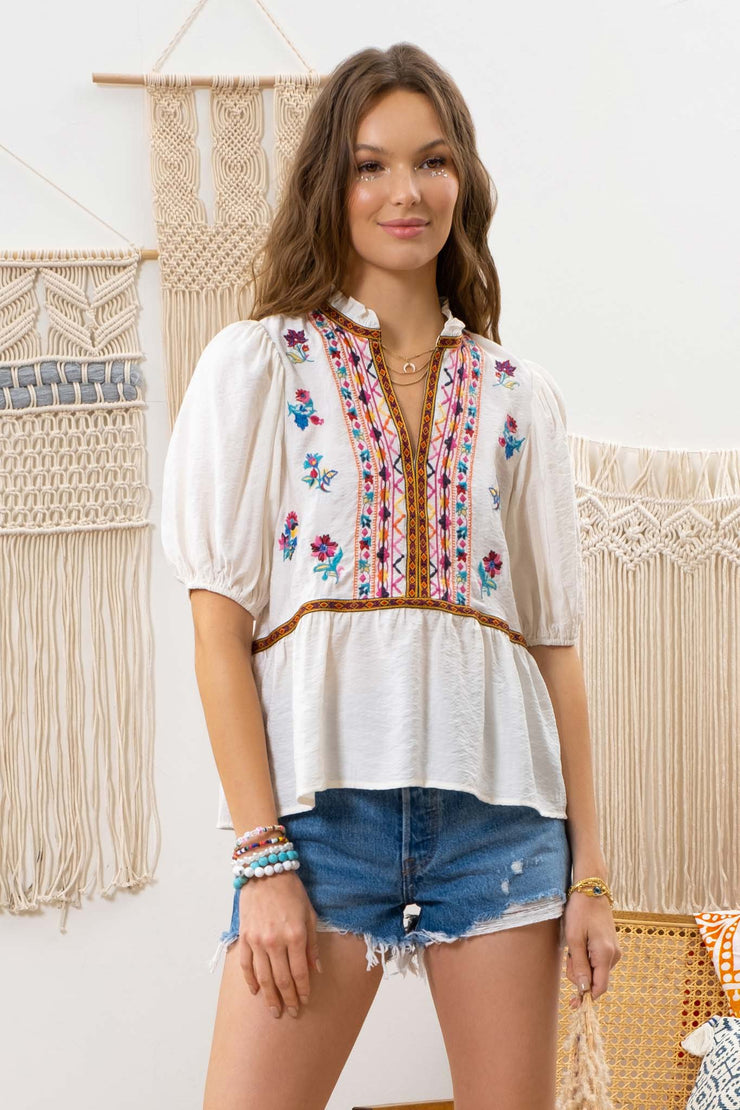 Halle Embroidered Blouse