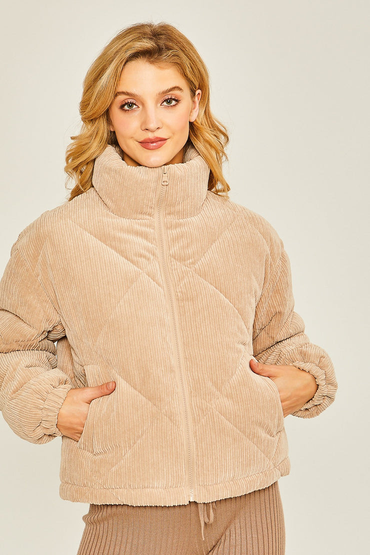 Cara Khaki Puffer Jacket