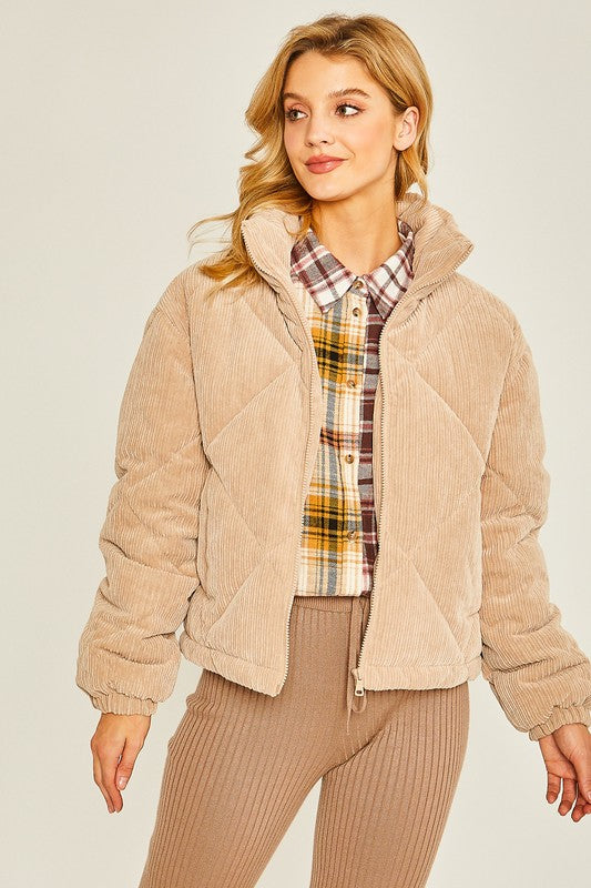 Cara Khaki Puffer Jacket