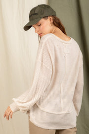 Bailey Cream Waffle Knit Blouse