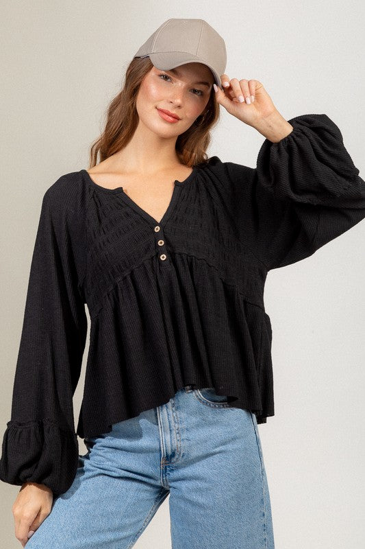 Monica Black Blouse